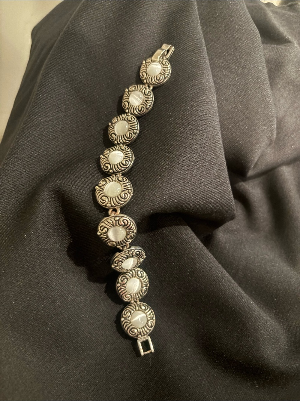 Silver-Tone Round Medallion Link Bracelet - Women Jewelry